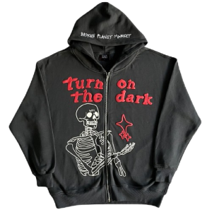 Broken Planet Market Dark Hours Zip Up Hoodie Black