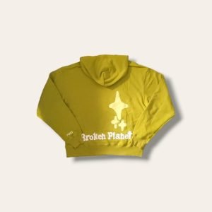 Broken Planet Market Logo Hoodie Lime