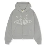 Broken Planet Market Outer Space Zip Up Hoodie Grey