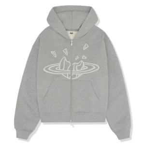 Broken Planet Market Outer Space Zip Up Hoodie Grey